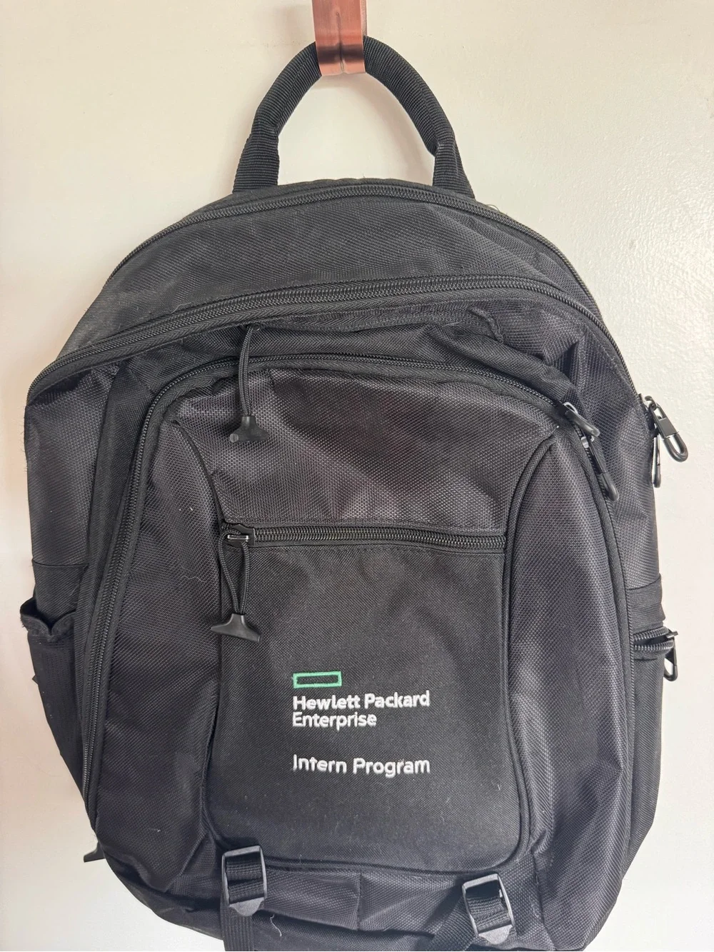 Gemline Black Backpack Zip/Buckle, Adjustable Strap, Outer Pockets Travel Work